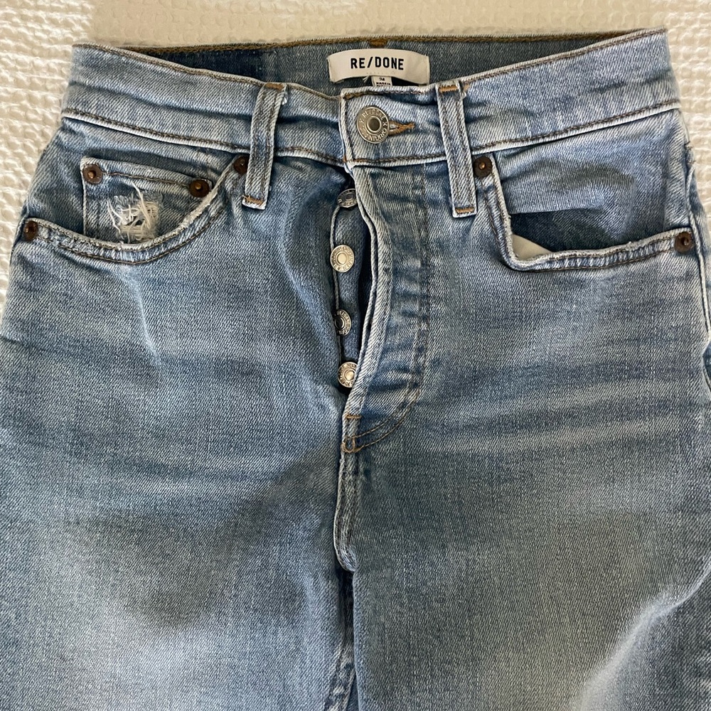 Re/Done Women's Light Blue Boyfriend Jeans